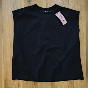NWT 🌟 Black Micas Sleeveless T-shirt Top Size Medium